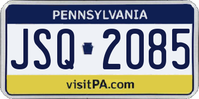 PA license plate JSQ2085