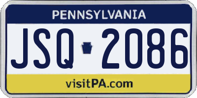 PA license plate JSQ2086