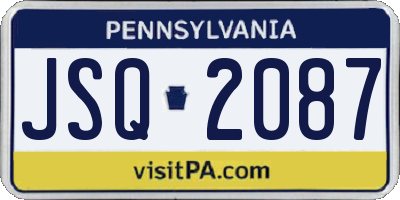 PA license plate JSQ2087