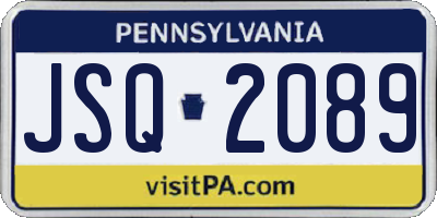 PA license plate JSQ2089