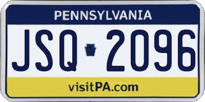 PA license plate JSQ2096