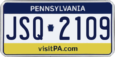 PA license plate JSQ2109