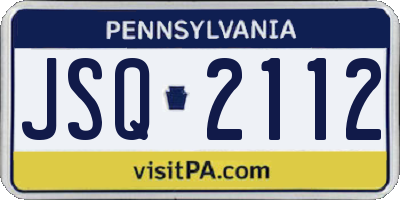 PA license plate JSQ2112