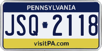 PA license plate JSQ2118