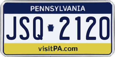 PA license plate JSQ2120