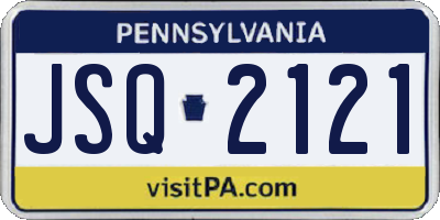 PA license plate JSQ2121