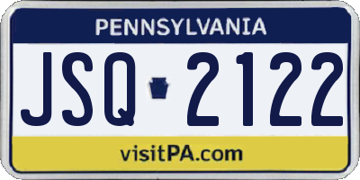 PA license plate JSQ2122