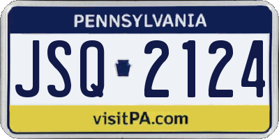 PA license plate JSQ2124