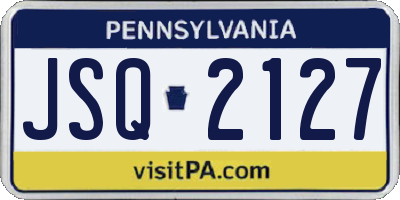 PA license plate JSQ2127