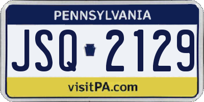 PA license plate JSQ2129
