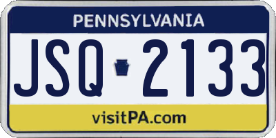 PA license plate JSQ2133