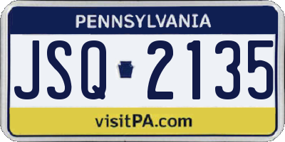 PA license plate JSQ2135