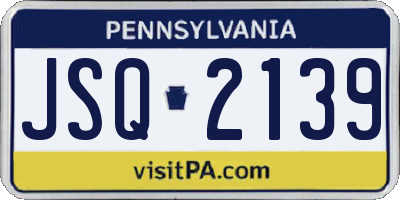 PA license plate JSQ2139