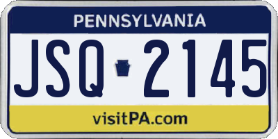 PA license plate JSQ2145