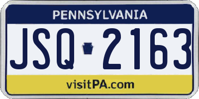PA license plate JSQ2163