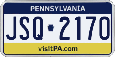PA license plate JSQ2170