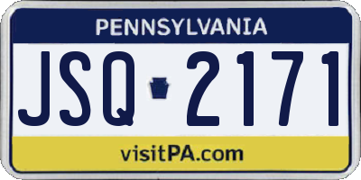 PA license plate JSQ2171