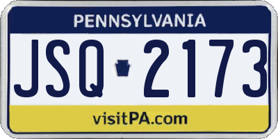 PA license plate JSQ2173