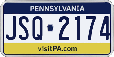PA license plate JSQ2174