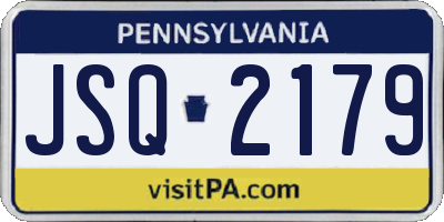 PA license plate JSQ2179
