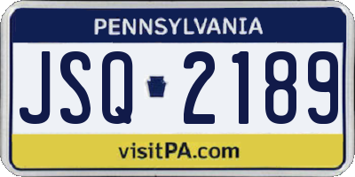 PA license plate JSQ2189