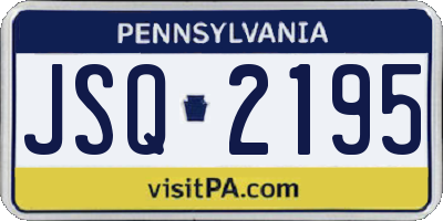 PA license plate JSQ2195