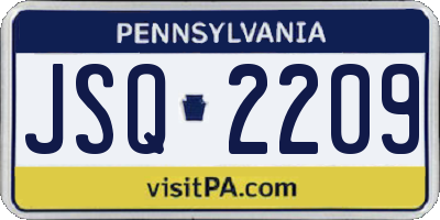 PA license plate JSQ2209