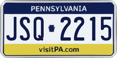 PA license plate JSQ2215