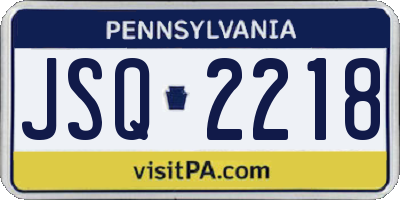 PA license plate JSQ2218