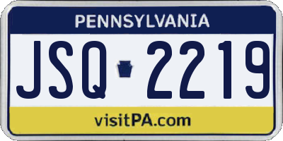 PA license plate JSQ2219