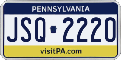 PA license plate JSQ2220