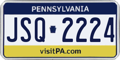 PA license plate JSQ2224