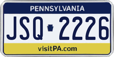PA license plate JSQ2226
