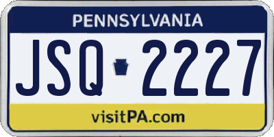 PA license plate JSQ2227