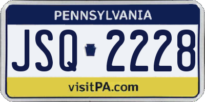 PA license plate JSQ2228