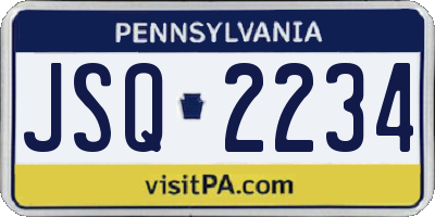 PA license plate JSQ2234