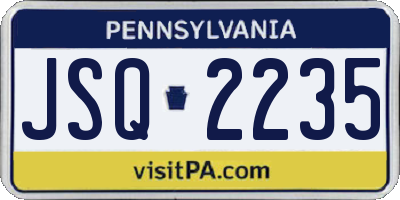 PA license plate JSQ2235