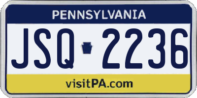 PA license plate JSQ2236