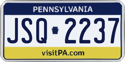 PA license plate JSQ2237