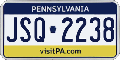 PA license plate JSQ2238