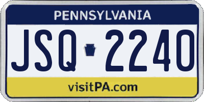 PA license plate JSQ2240
