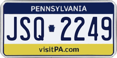 PA license plate JSQ2249