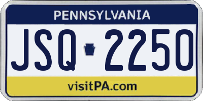 PA license plate JSQ2250