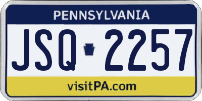 PA license plate JSQ2257