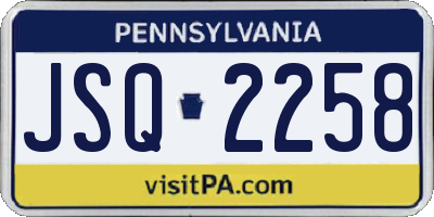 PA license plate JSQ2258
