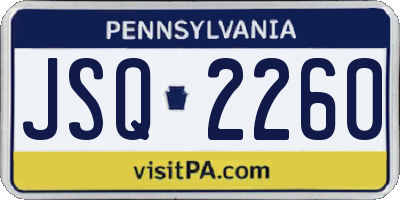 PA license plate JSQ2260