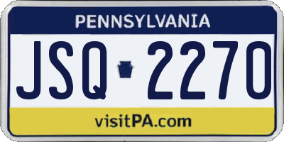 PA license plate JSQ2270