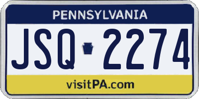 PA license plate JSQ2274