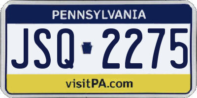 PA license plate JSQ2275