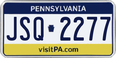 PA license plate JSQ2277